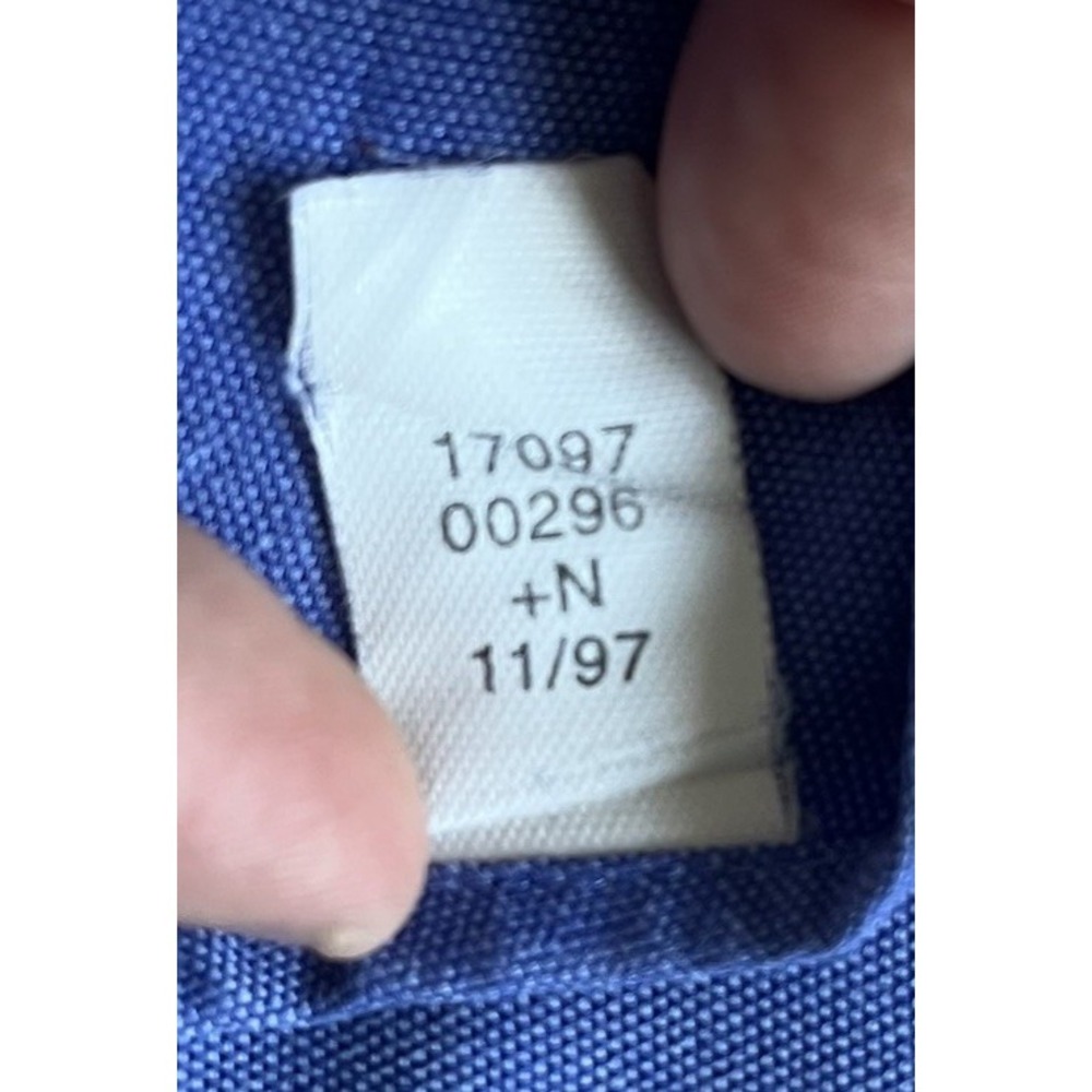 Tommy Hilfiger Button Shirt Men 17.5 34-35 Blue Cotton Oxford Crest Vintage - Picture 8 of 11